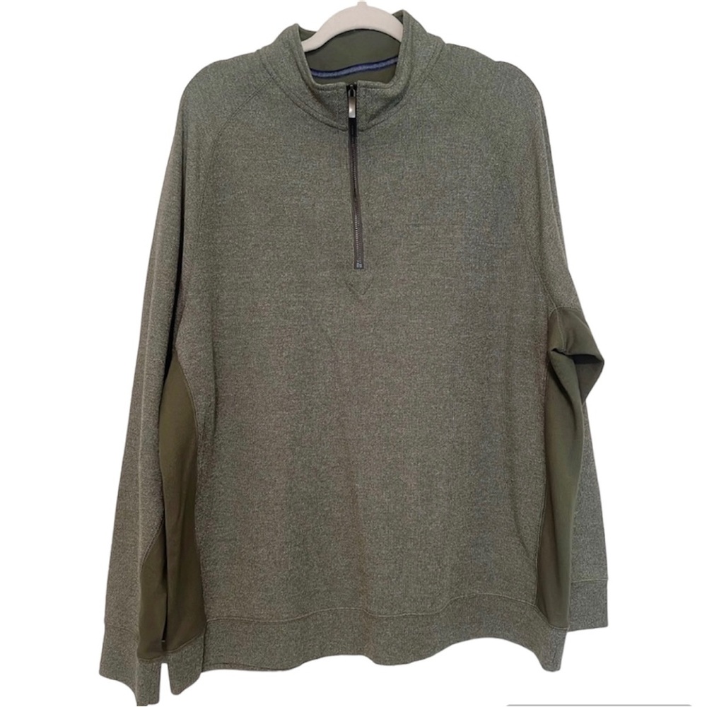 Roundtree & Yorke green Men's half 1/4 Zip Pullover Classic long sleeves size XL